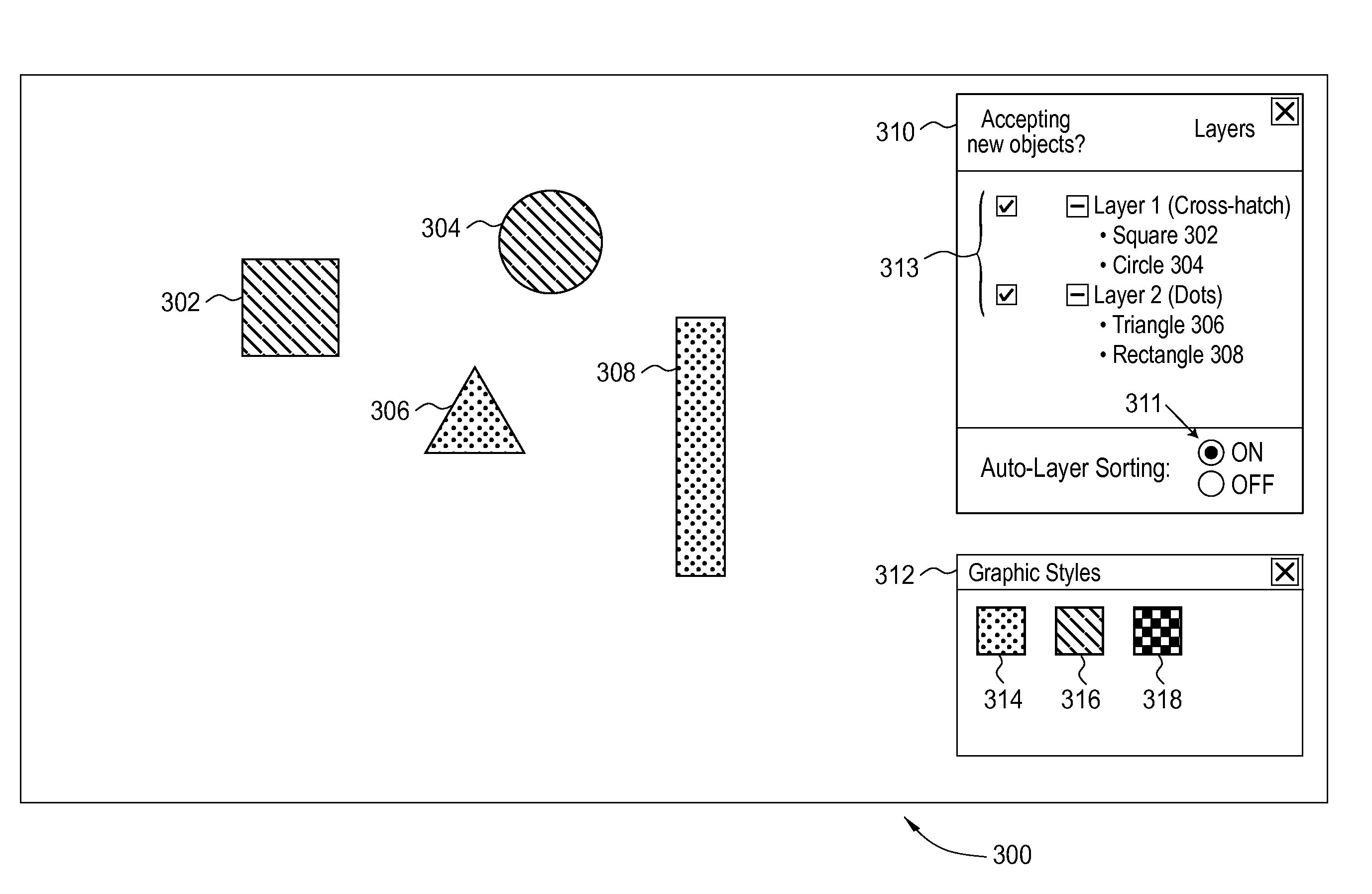 Auto sorting of geometry based on graphic styles