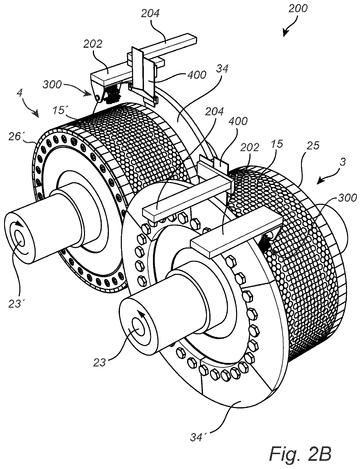 Spur wheel scraper