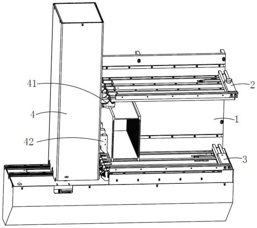 Feeding and discharging device of semiconductor packaging material box