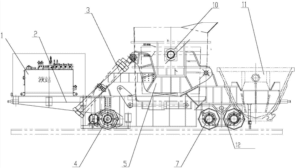 Hydraulic overturning steel ladle slag-pouring vehicle