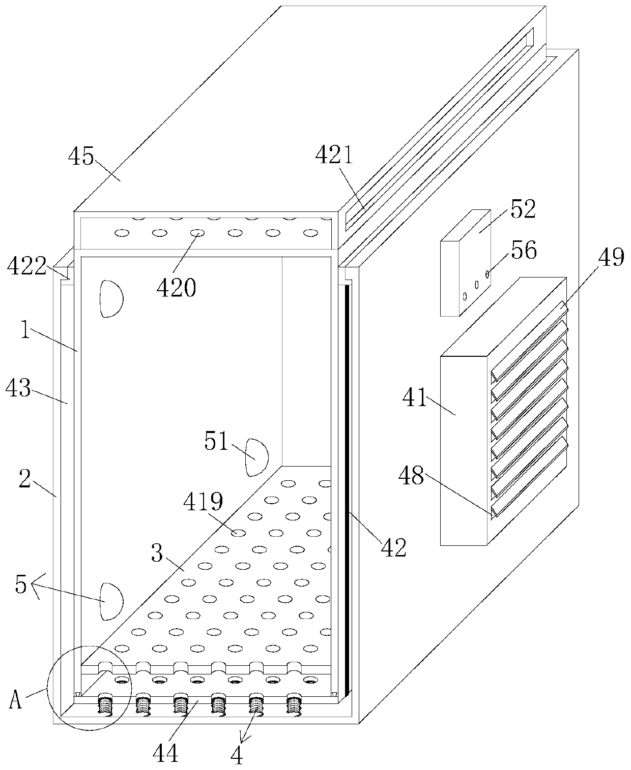 Computer mainframe box protection device based on temperature monitoring