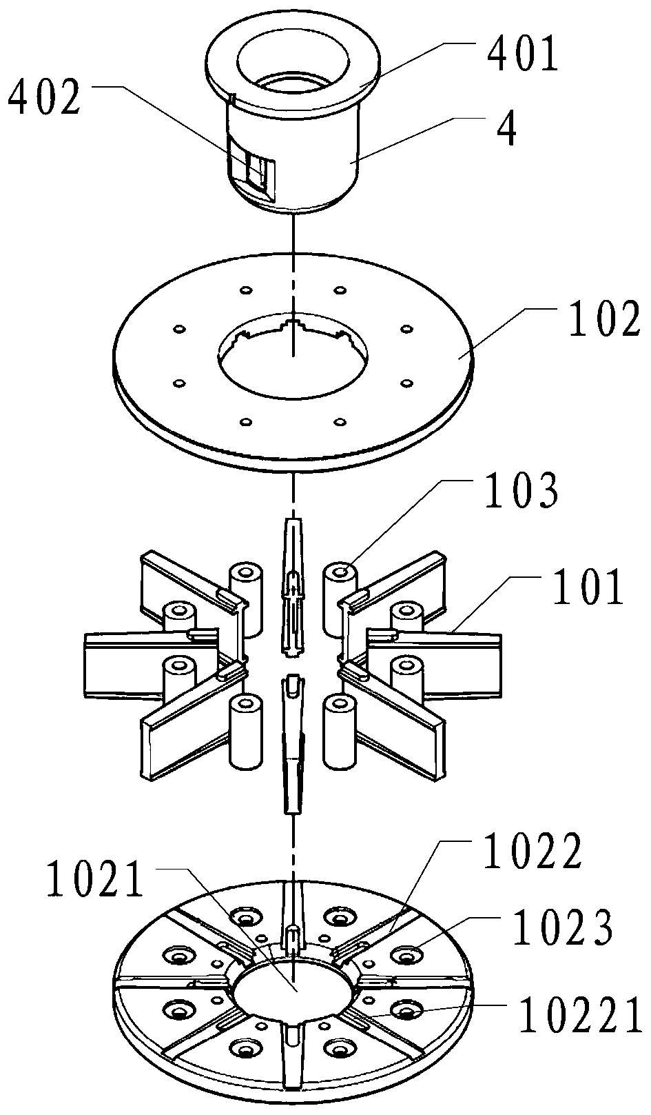 Blade, impeller structure and impeller fastening type spraying machine