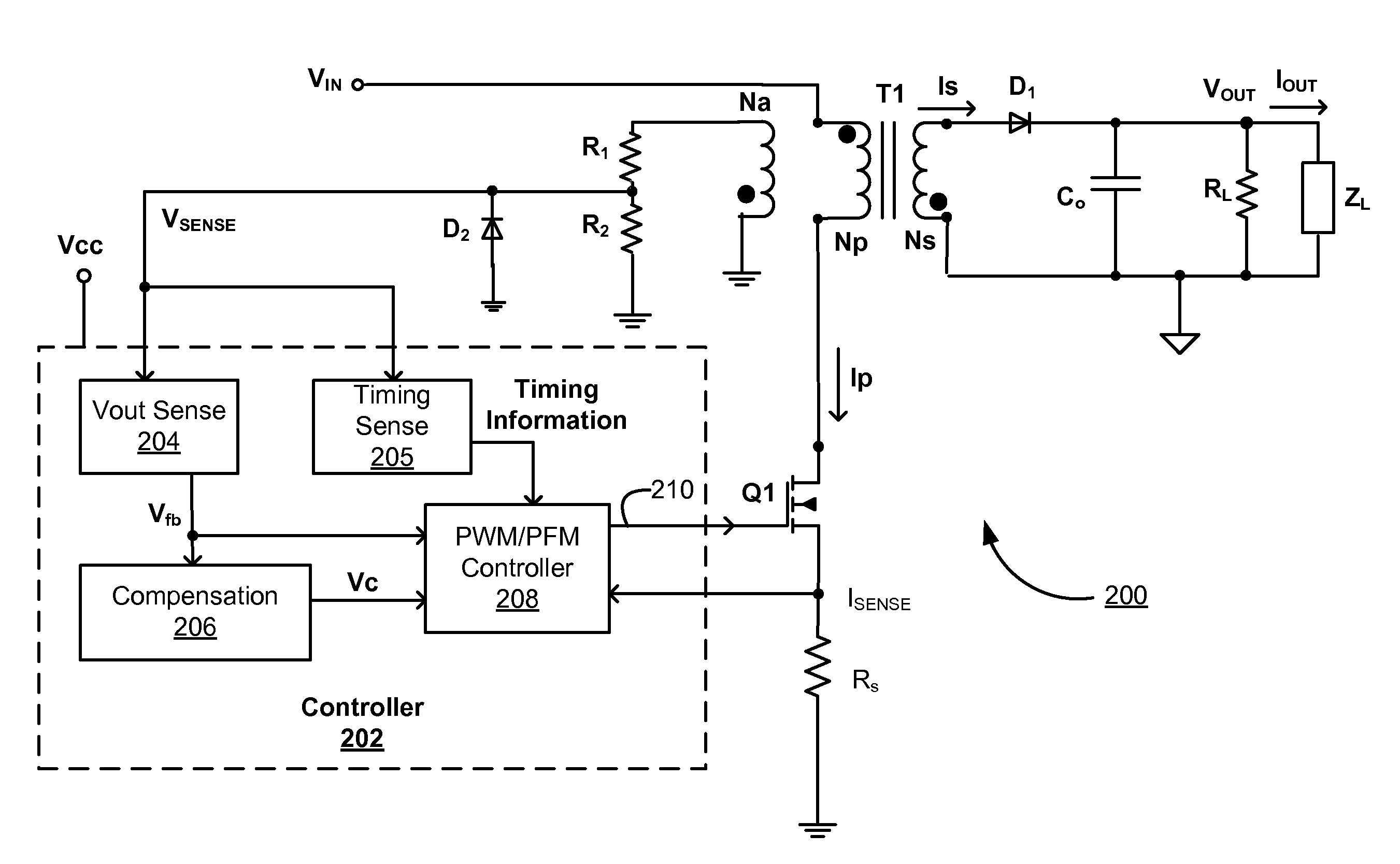 Adaptive Control for Transition Between Multiple Modulation Modes in a Switching Power Converter