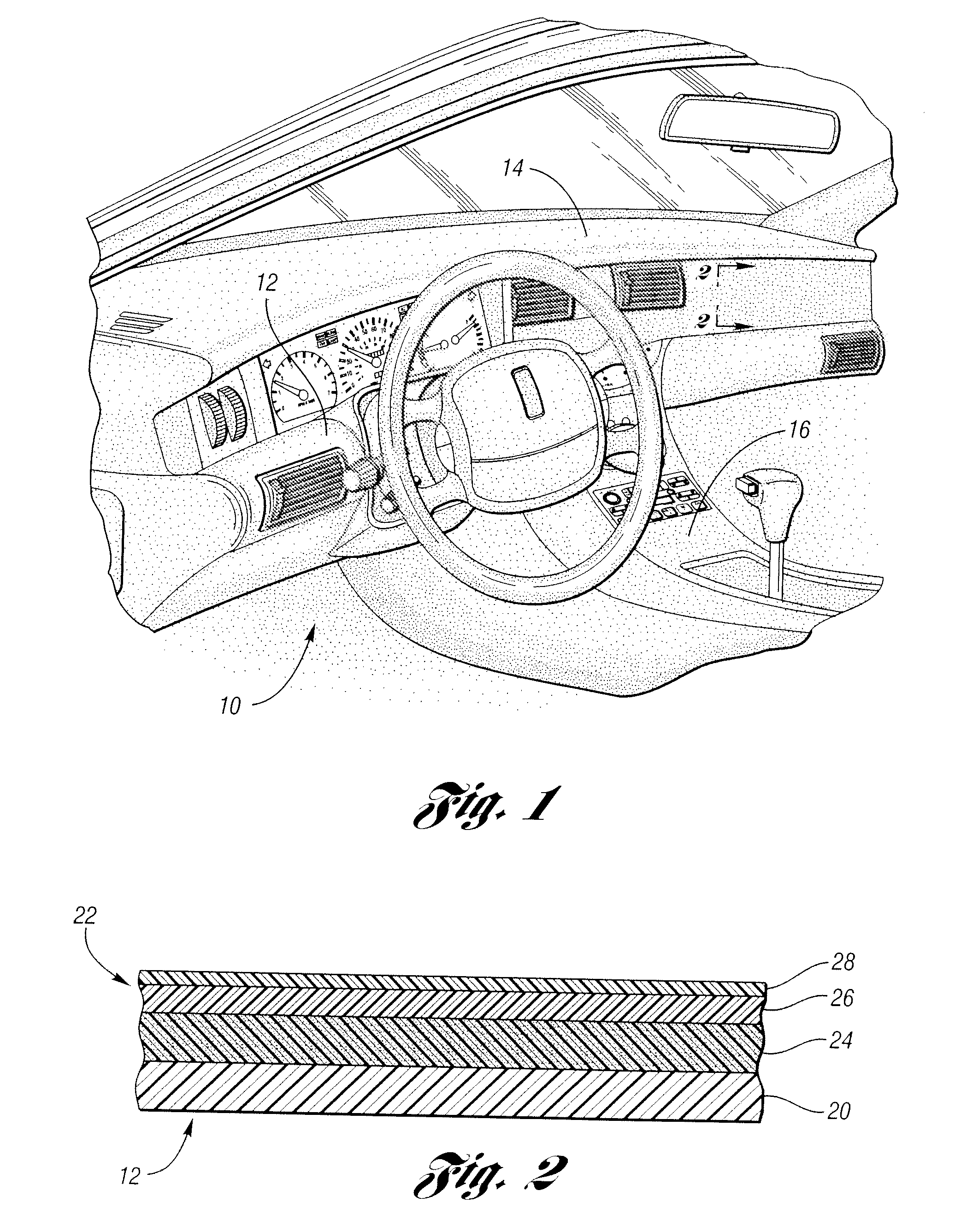 Interior panel component for use with a vehicle and method for making