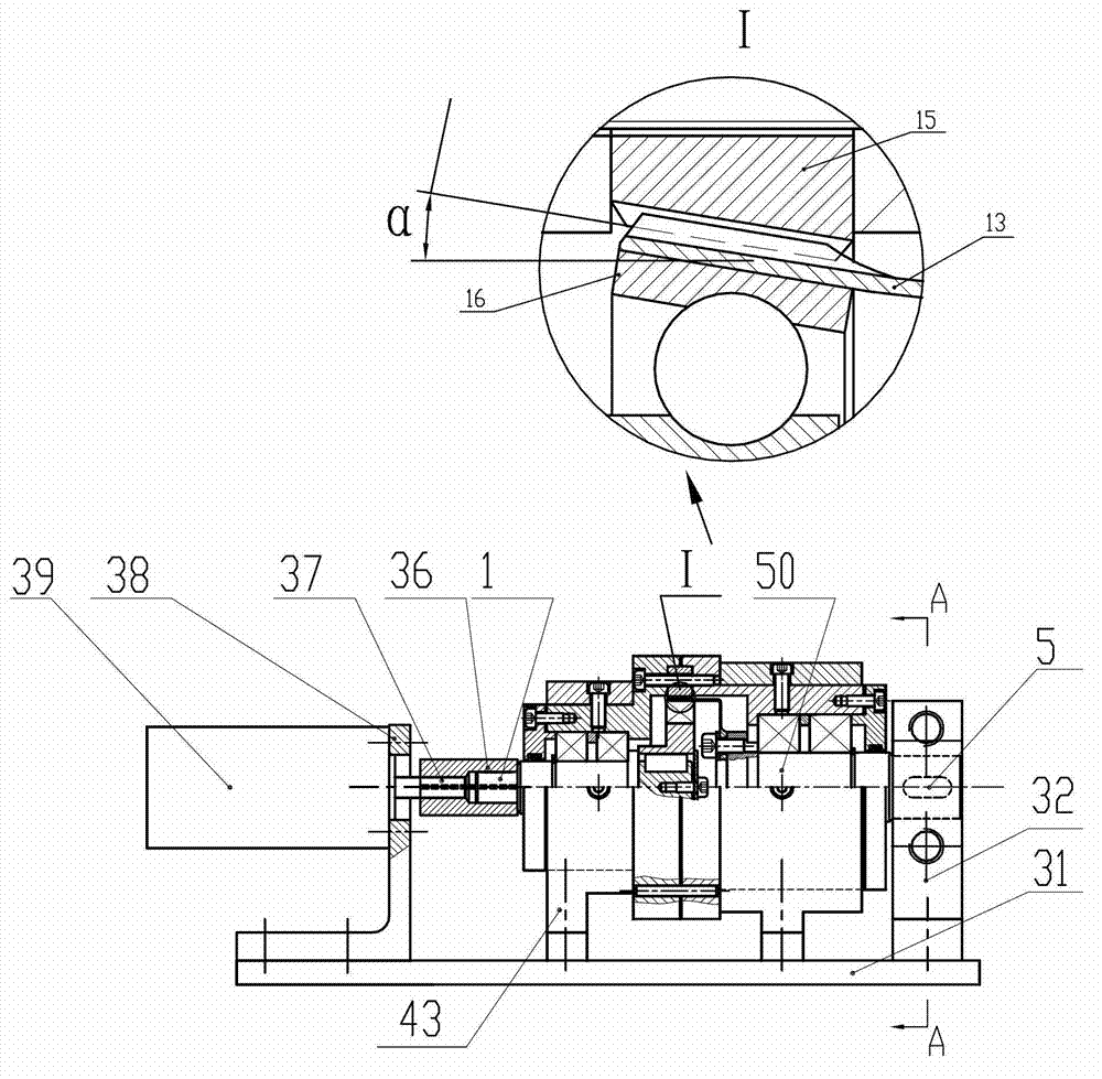 Short tube flexible gear harmonic reducer of rigid wheel tooth dip angle and transmission rigidity testing device thereof