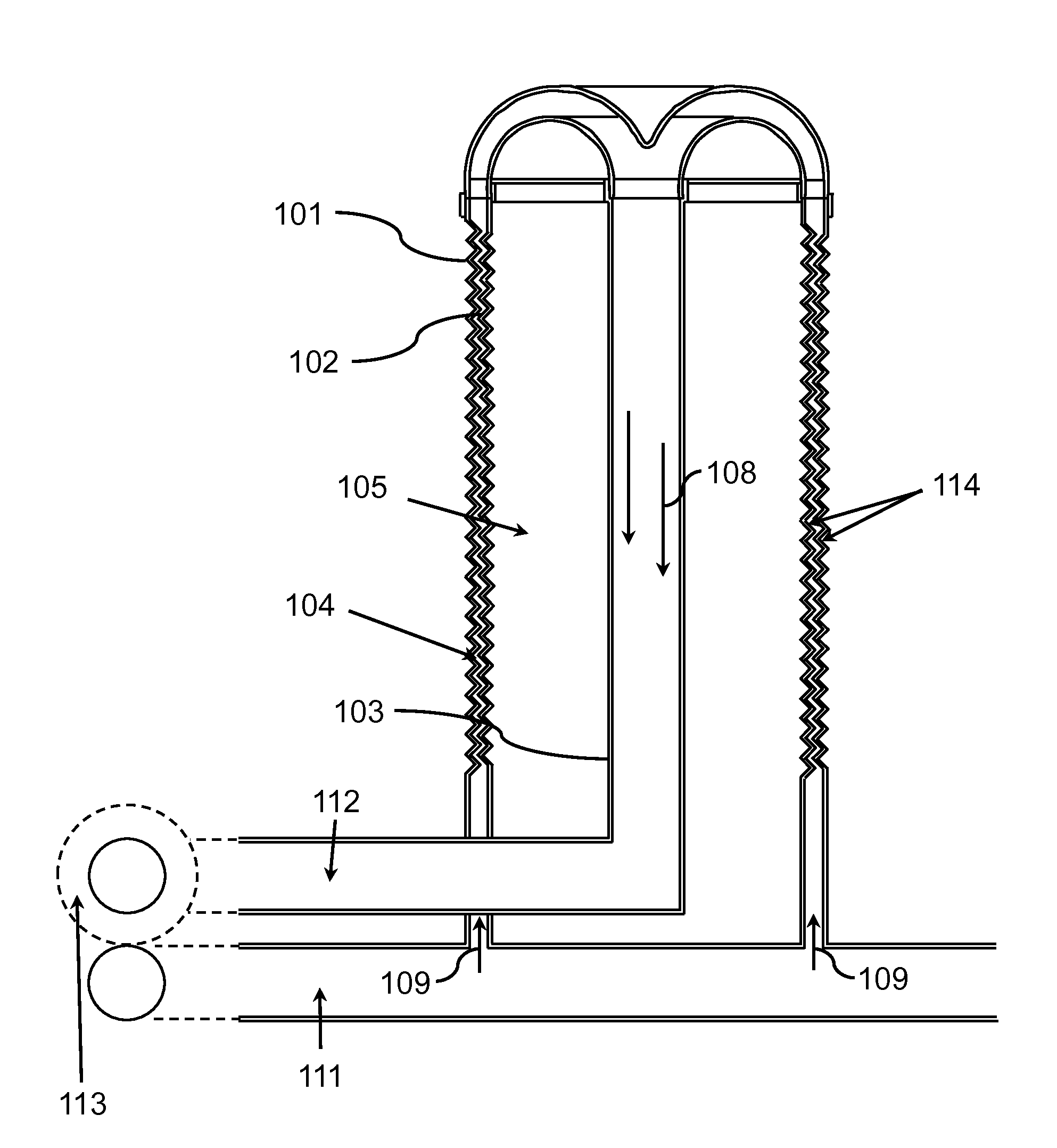 Solar thermal receiver with concentric tube modules