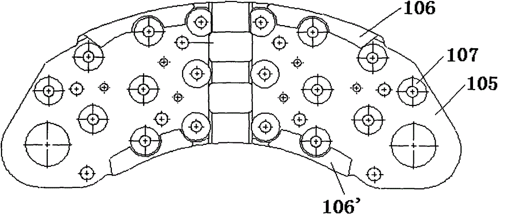 Installation steel backing for powder metallurgy brake pad of rapid train