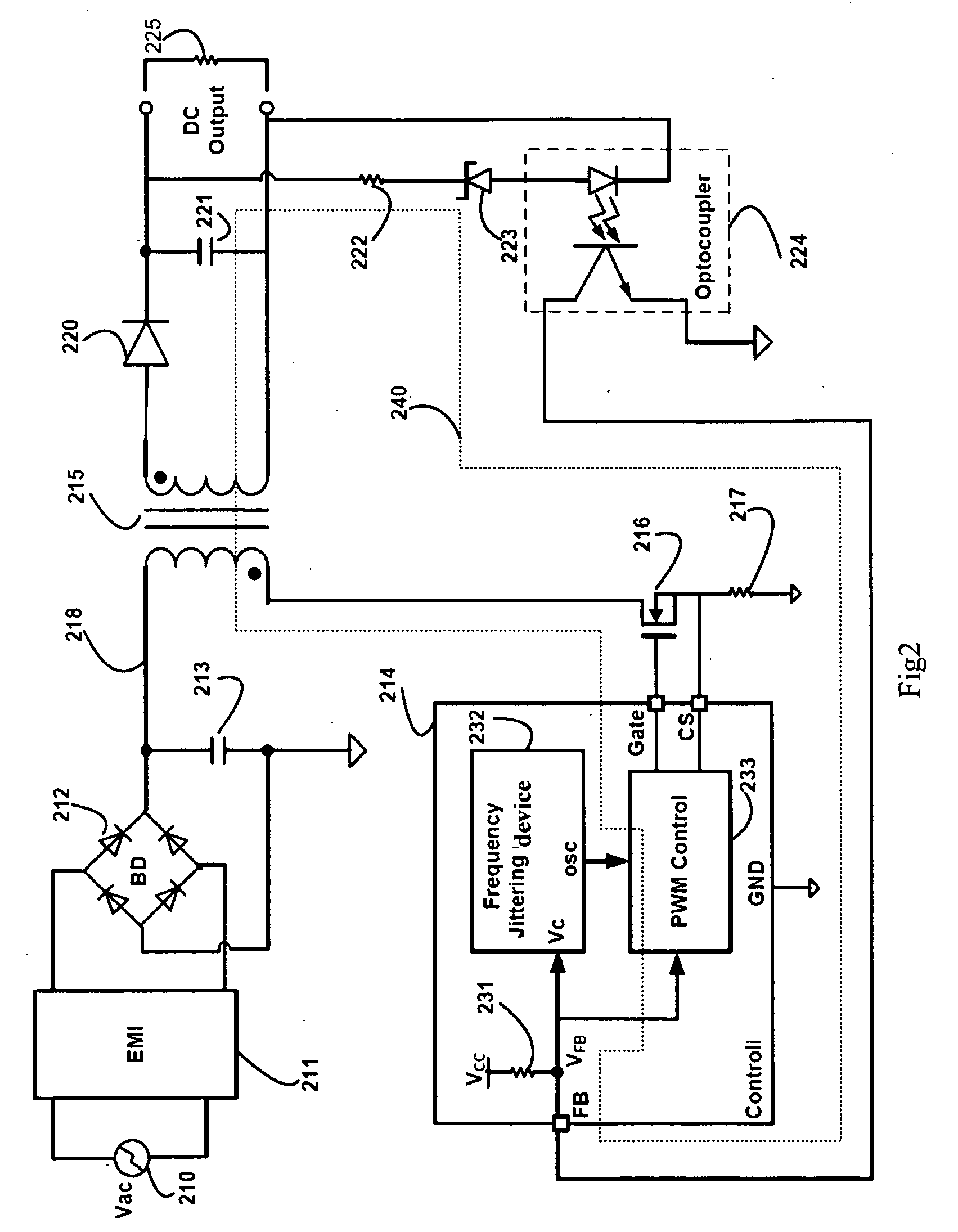 Load adaptive EMI reduction scheme for switching mode power supply