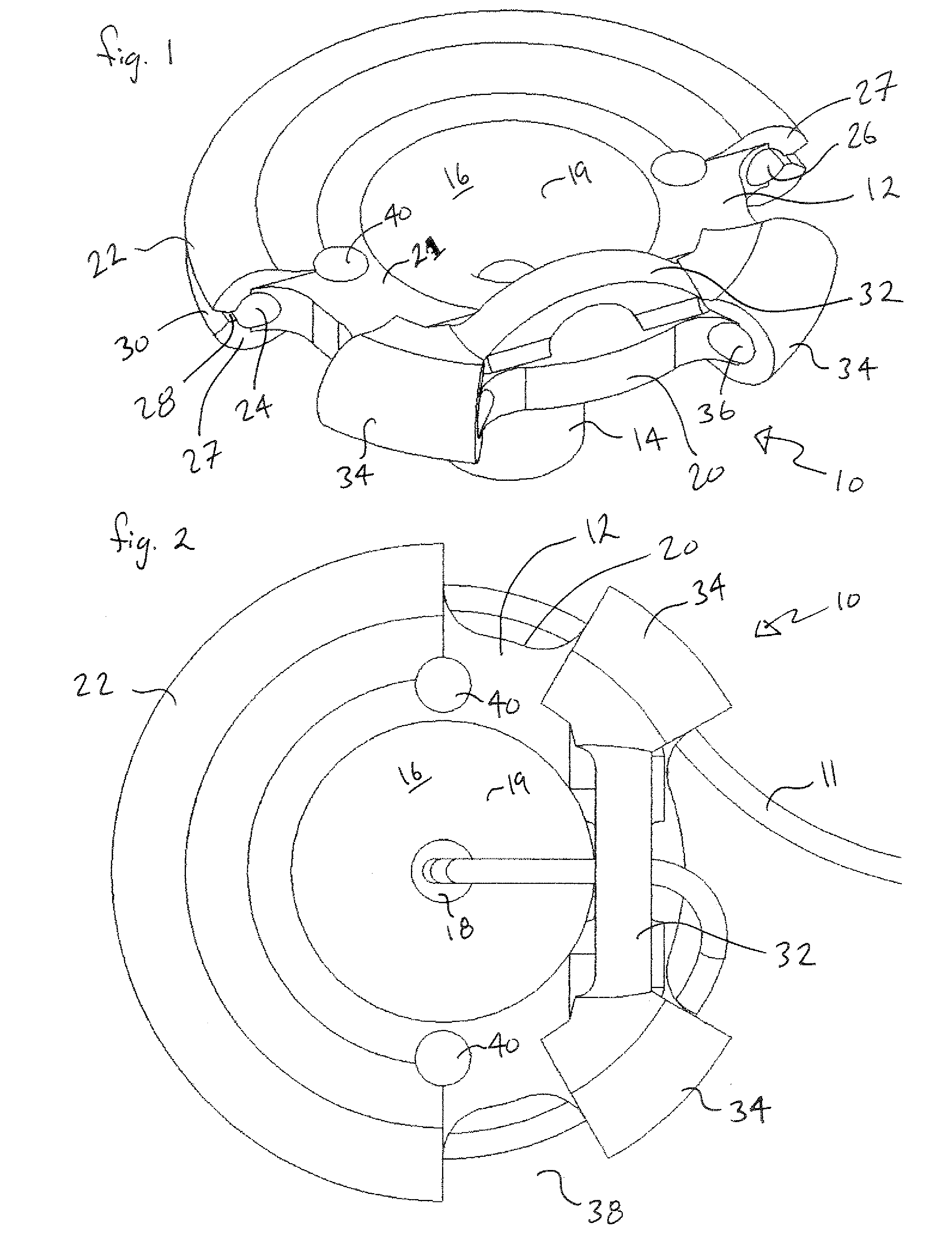 Anchoring device for securing intracranial catheter or lead wire to a patient's skull