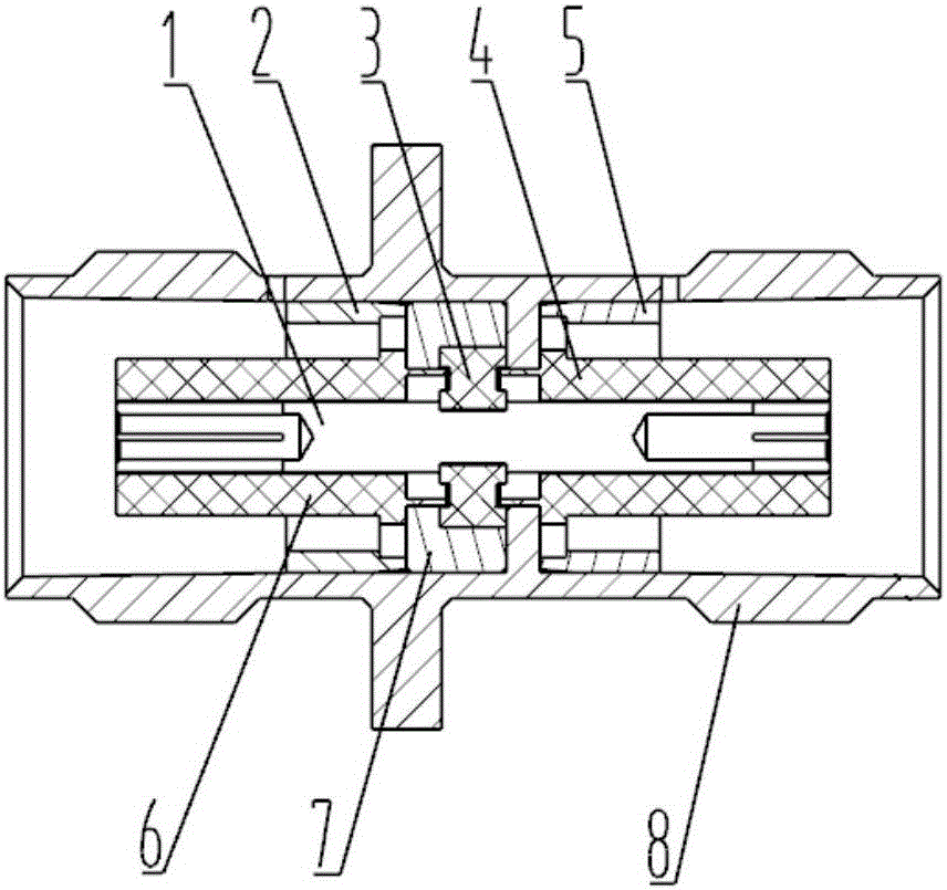 Large power TNC connector for aerospace and assembling method thereof