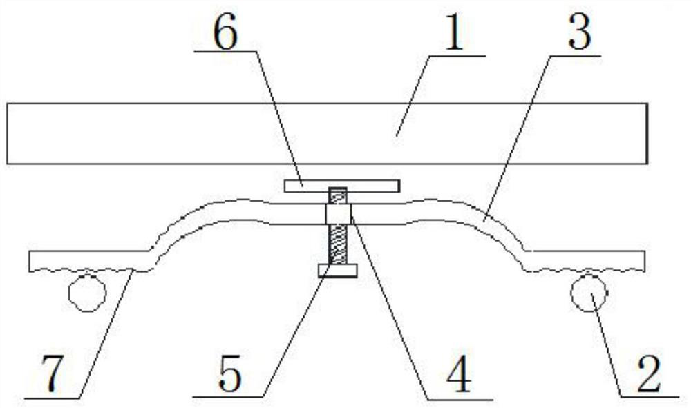 Arch-shaped and omega-shaped combined device for preventing rollover by using overhanging I-shaped steel embedded ring