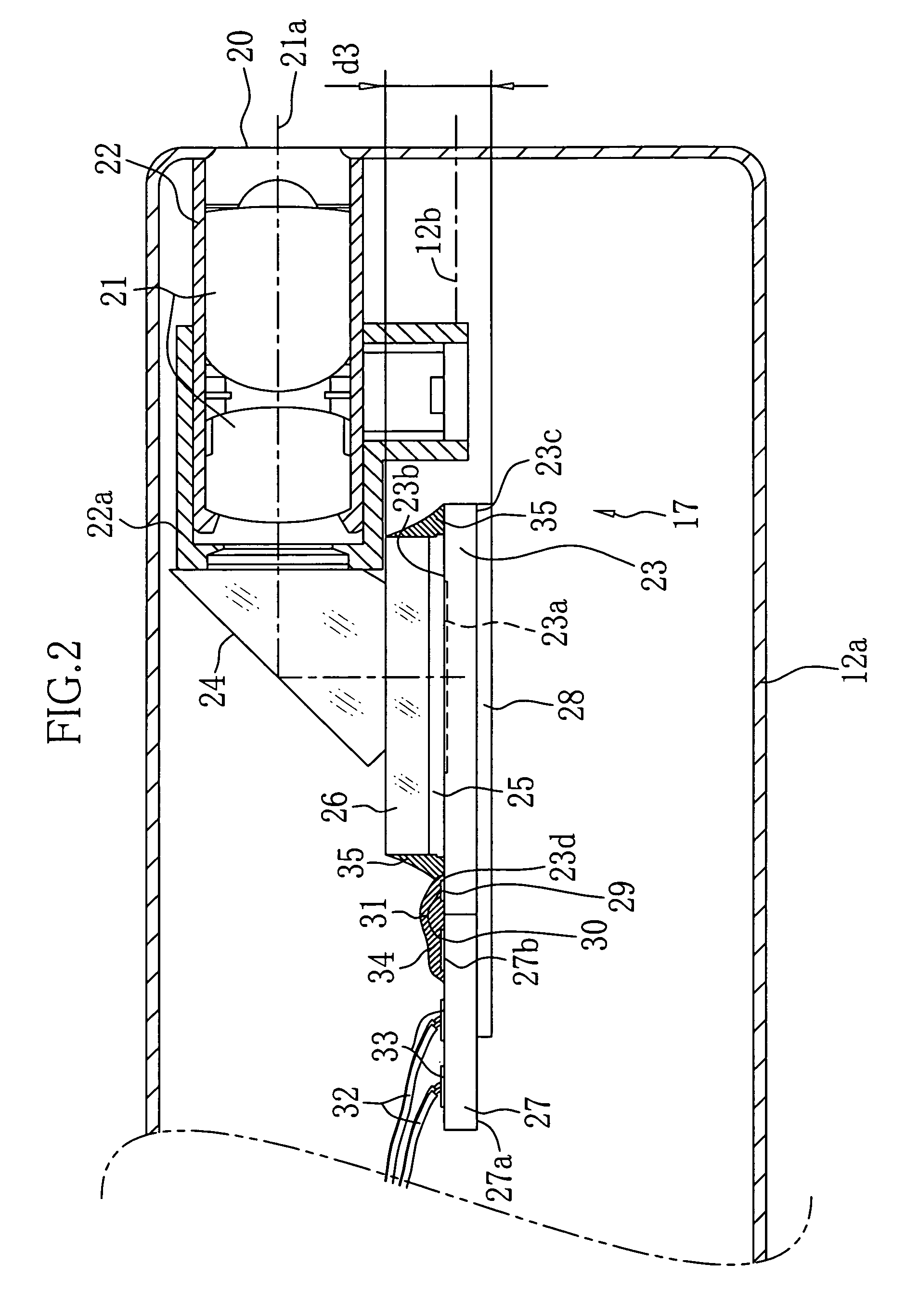 Imaging apparatus for electronic endoscope and electronic endoscope