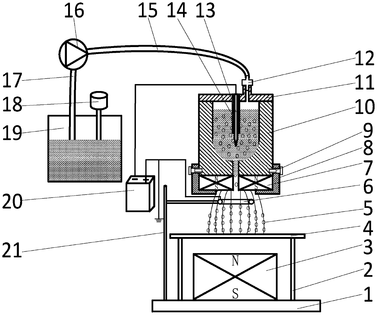 A uniform injection method of diamond abrasive grains by electromagnetic field atomization