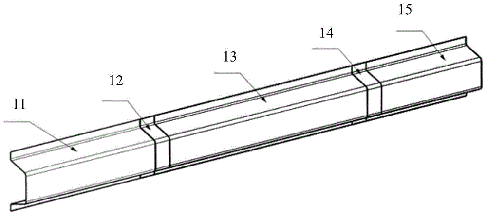 Variable-thickness automobile doorsill beam and manufacturing method thereof