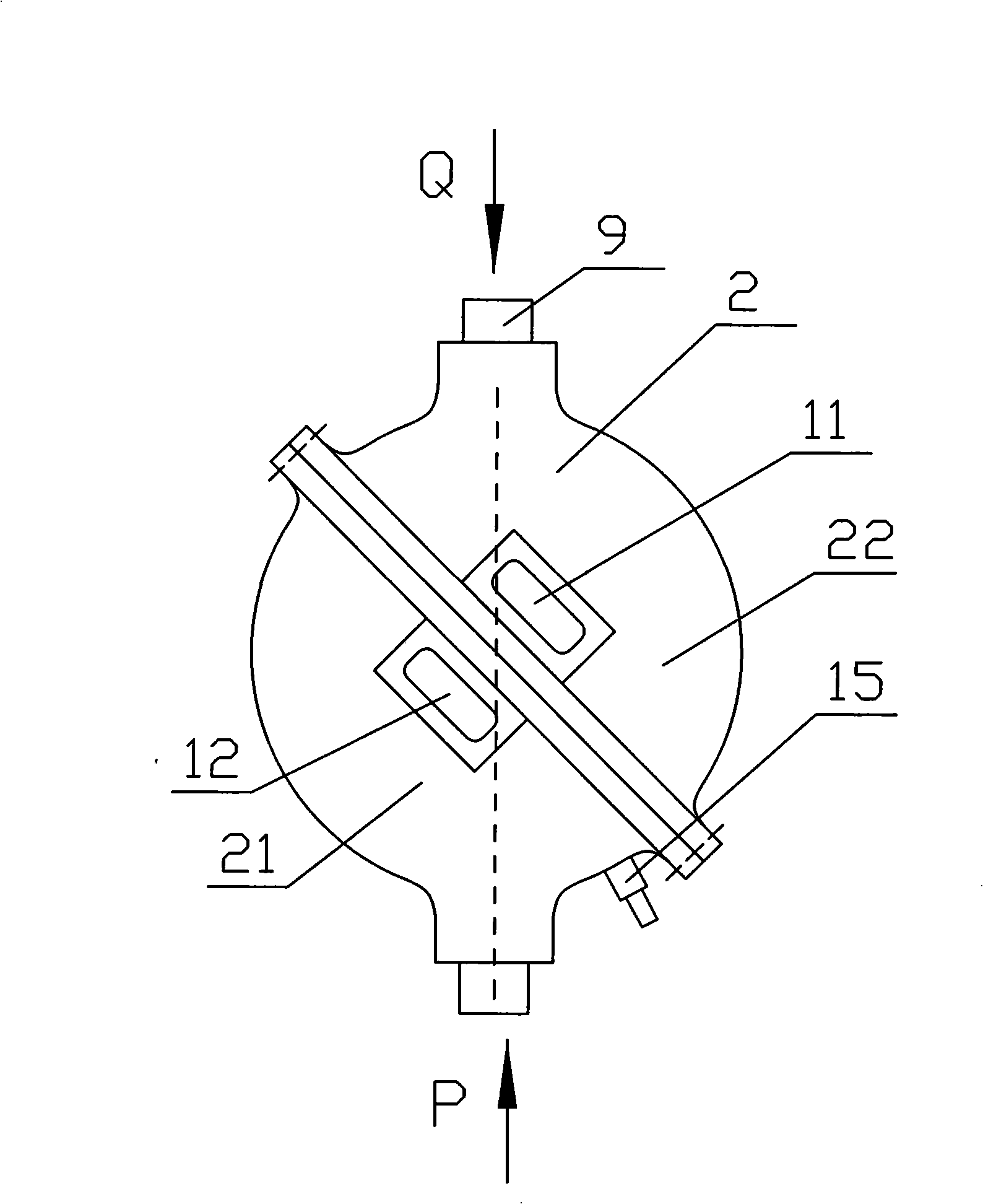 Four-cylinder spherical internal combustion engine main body mechanism