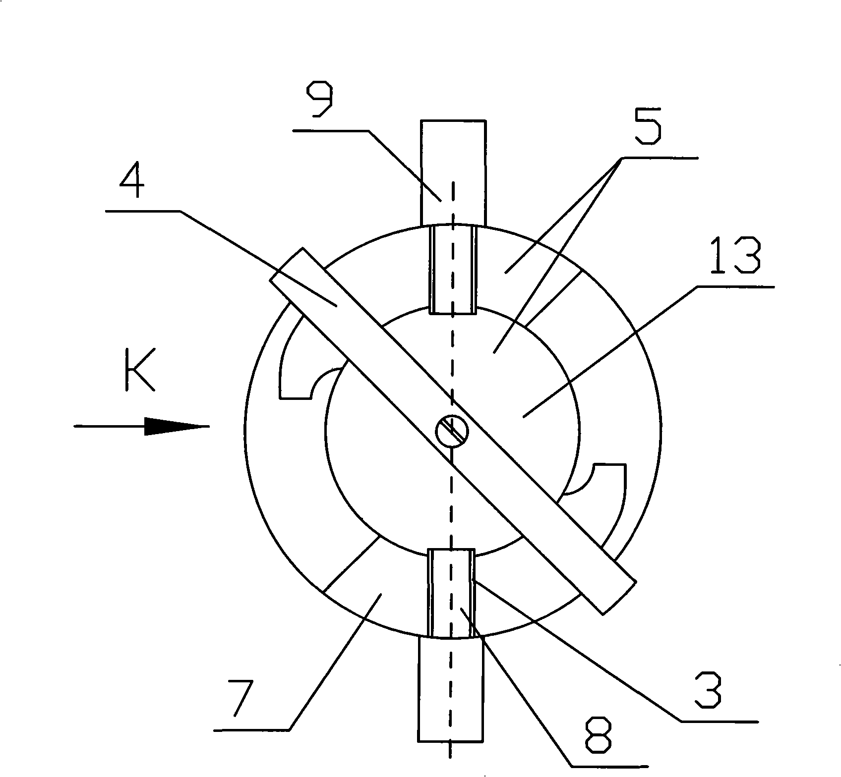 Four-cylinder spherical internal combustion engine main body mechanism