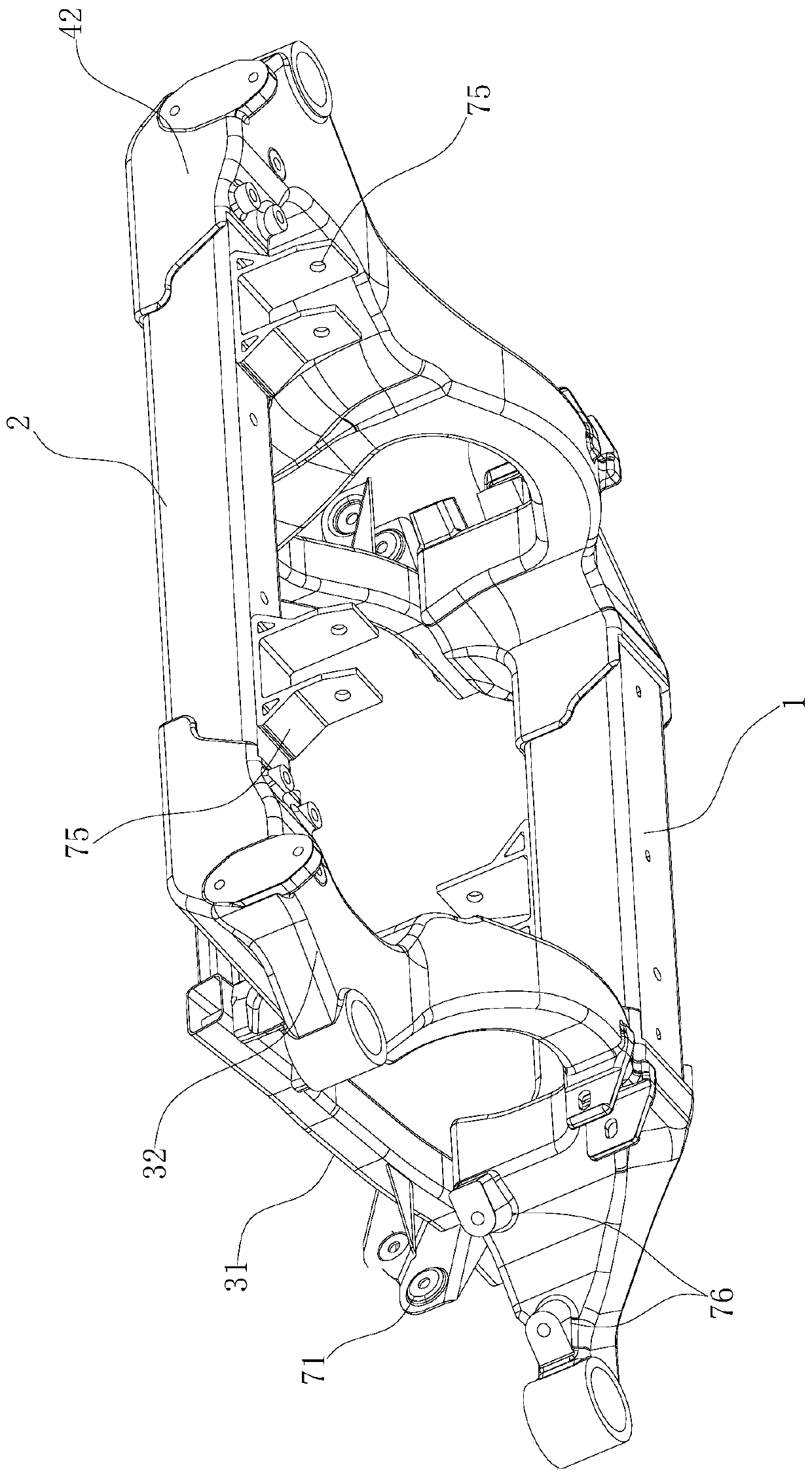 Steel-aluminum auxiliary frame