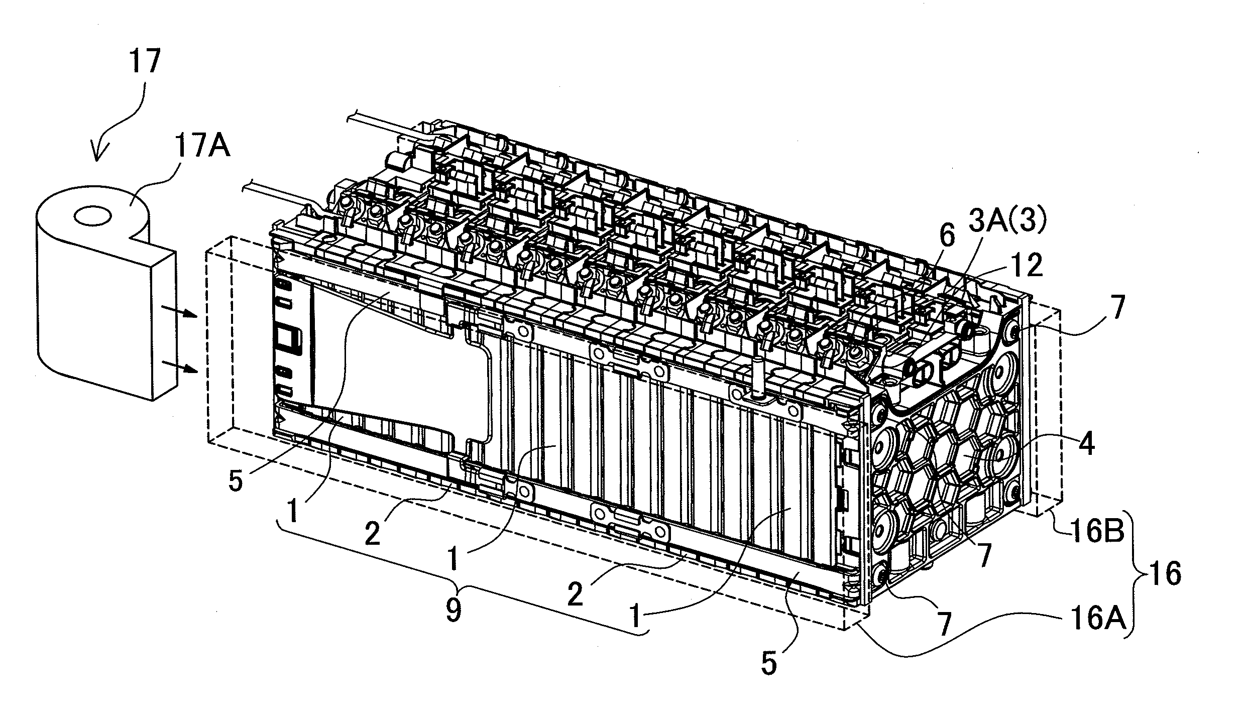 Battery array, battery separator, and vehicle equipped with battery array