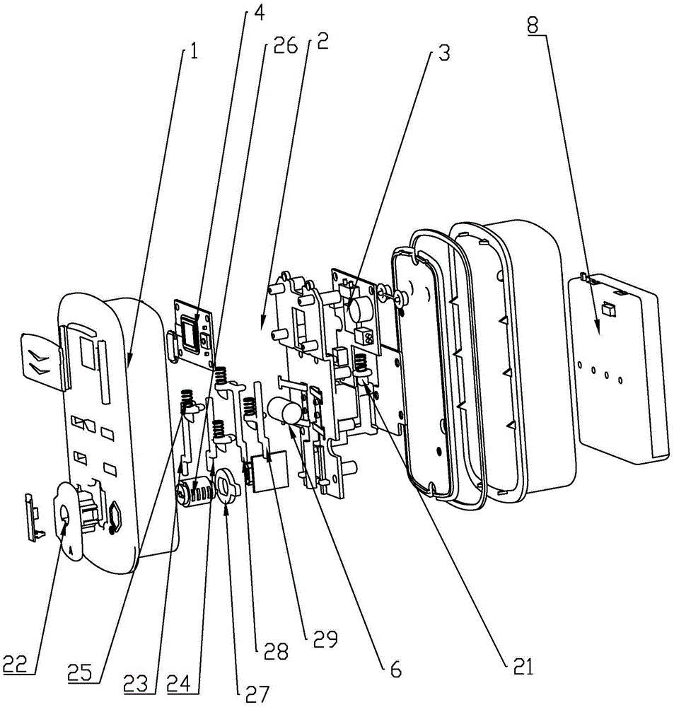 Four-hook type travel suitcase fingerprint lock