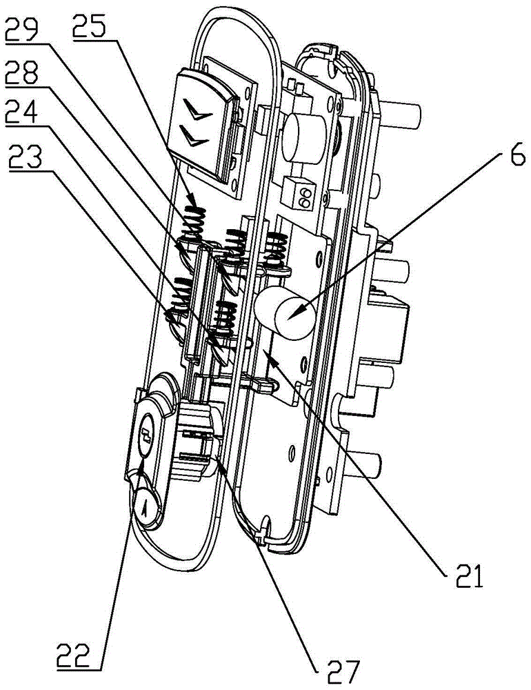 Four-hook type travel suitcase fingerprint lock