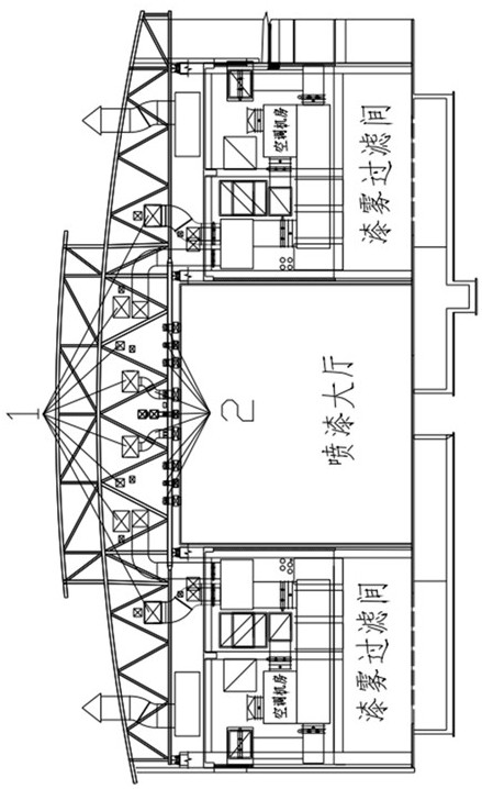 Debugging method of air balance system of airplane paint spraying hangar