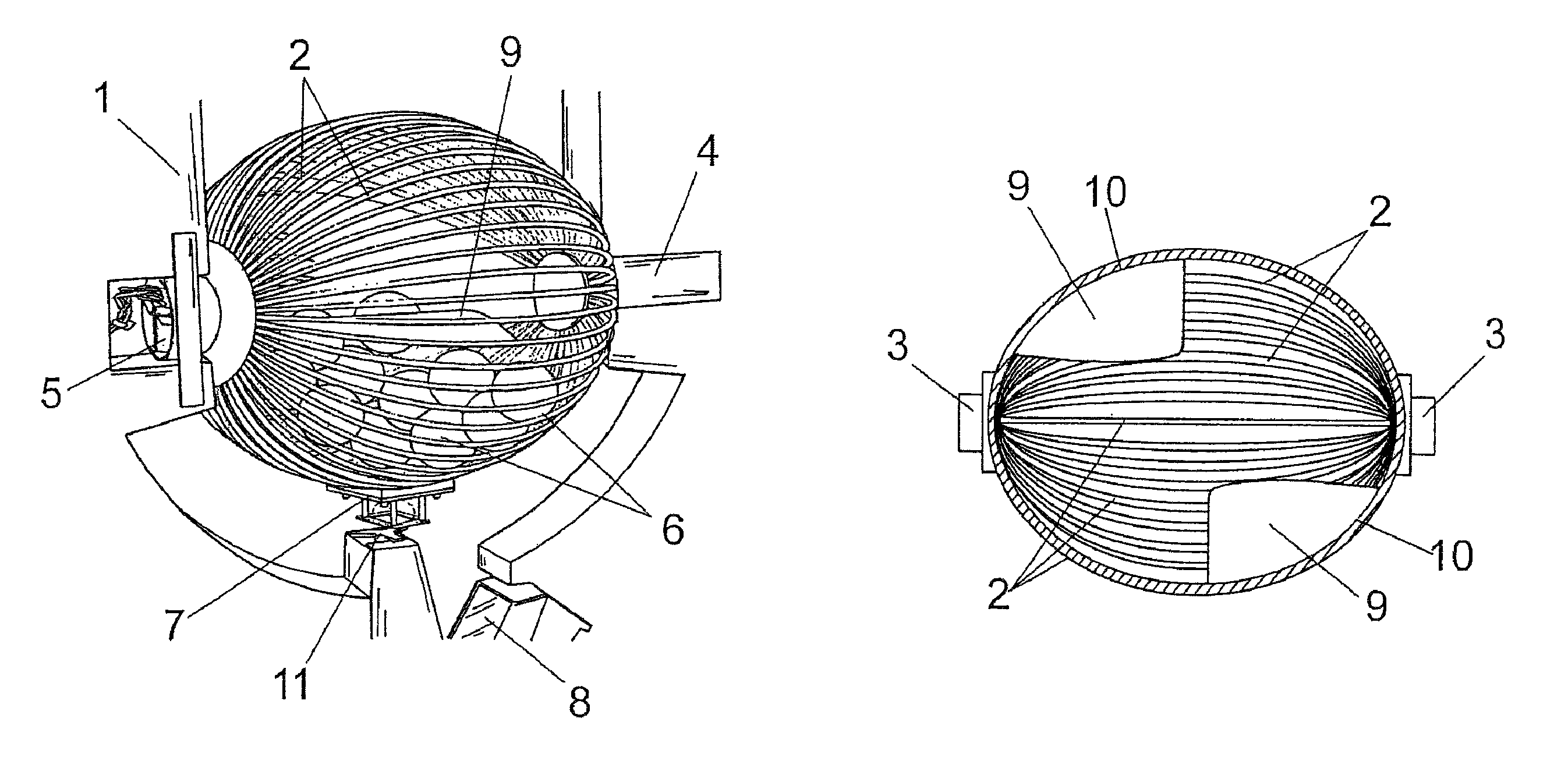Ball whirling device for recreational games of chance