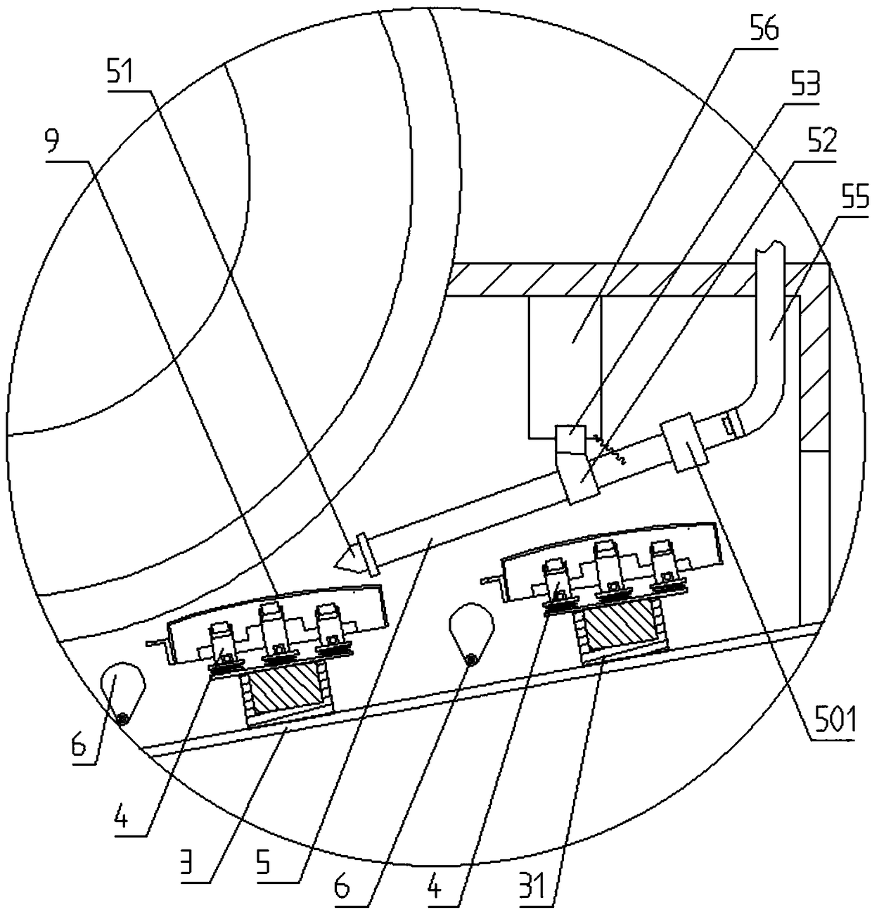 Sewing machine front panel grinding and chip blowing integrated platform