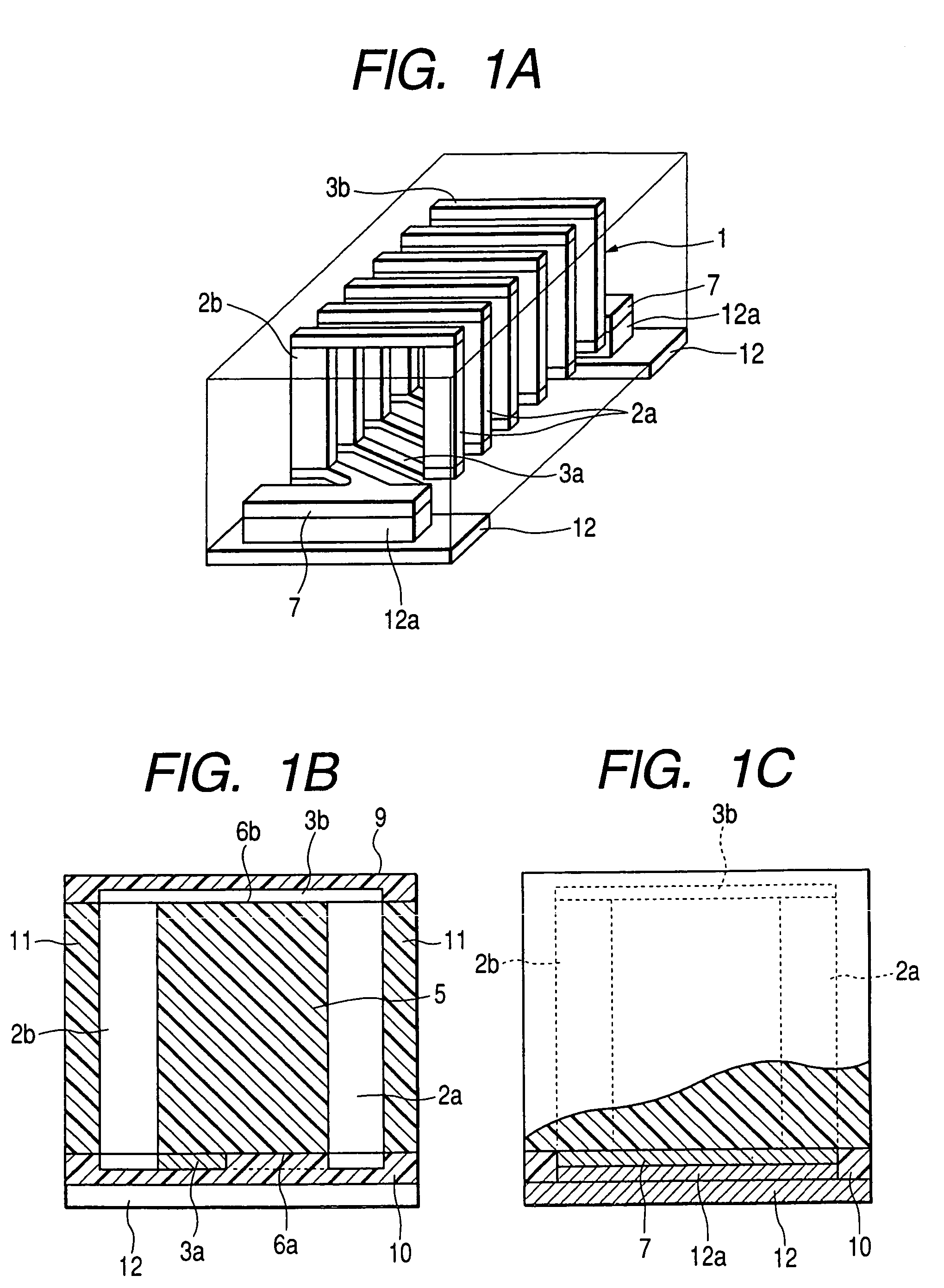 Inductance element, laminated electronic component, laminated electronic component module and method for producing these element, component and module