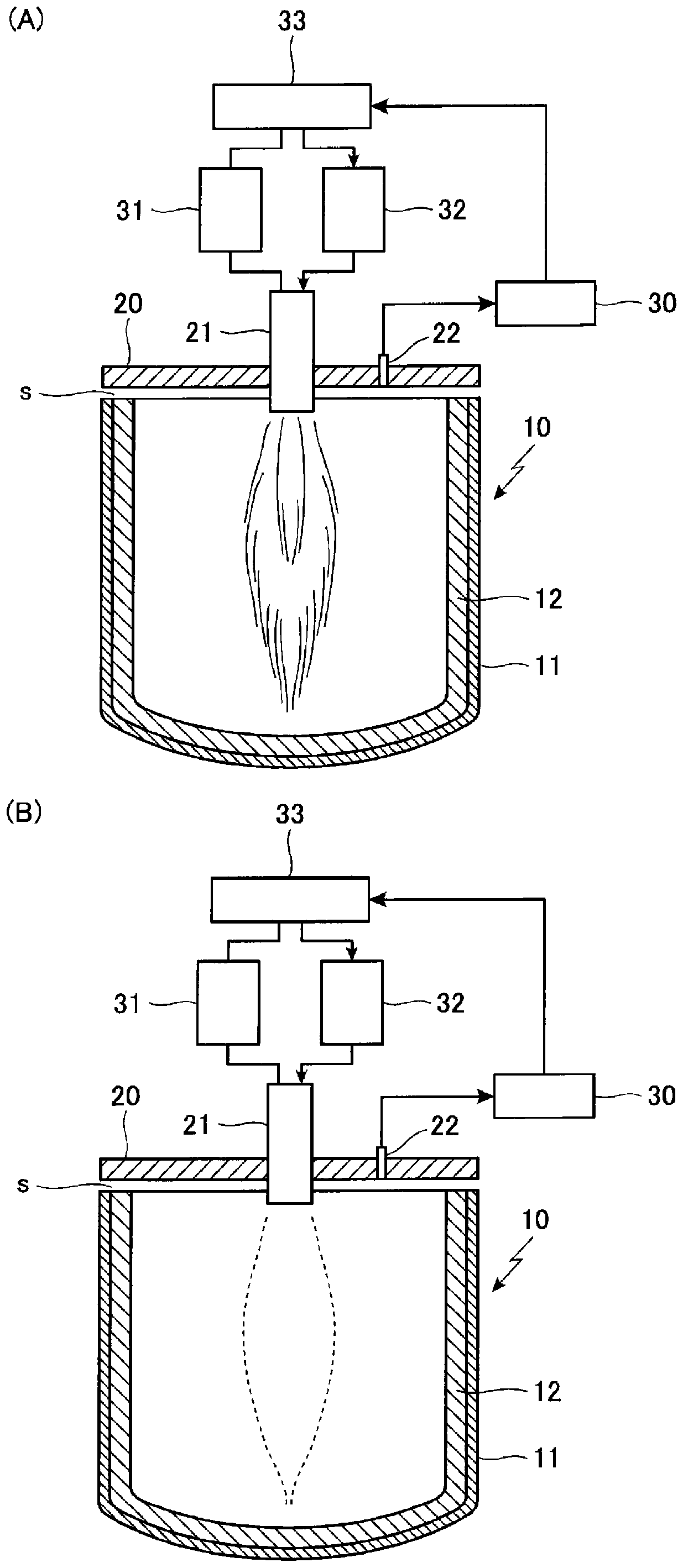 Heating device and heating method for interior of refractory material containers