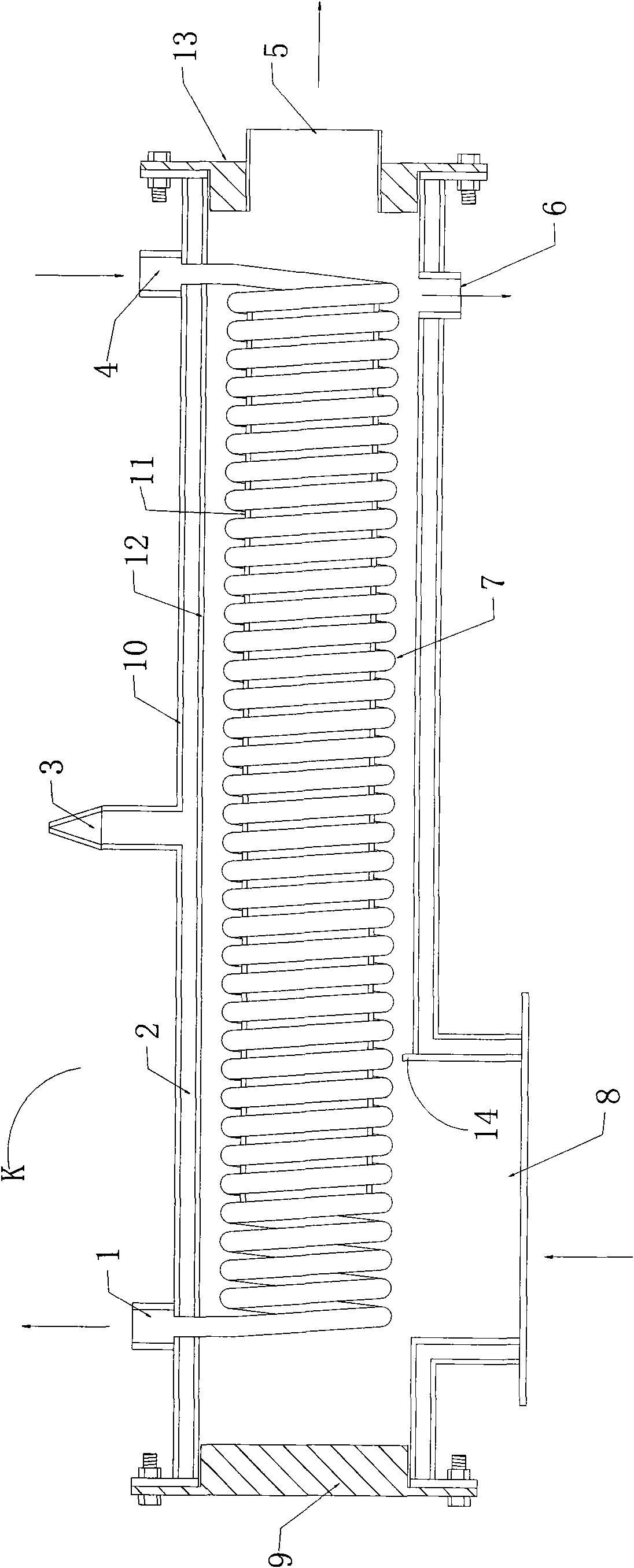 Heat exchange water recoverer for waste steam of steaming cabinet and external connection structure thereof
