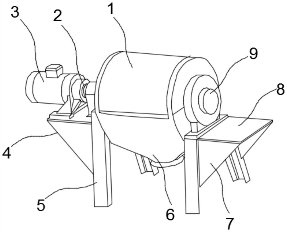 Grinding and pressing fixing frame of a ball mill