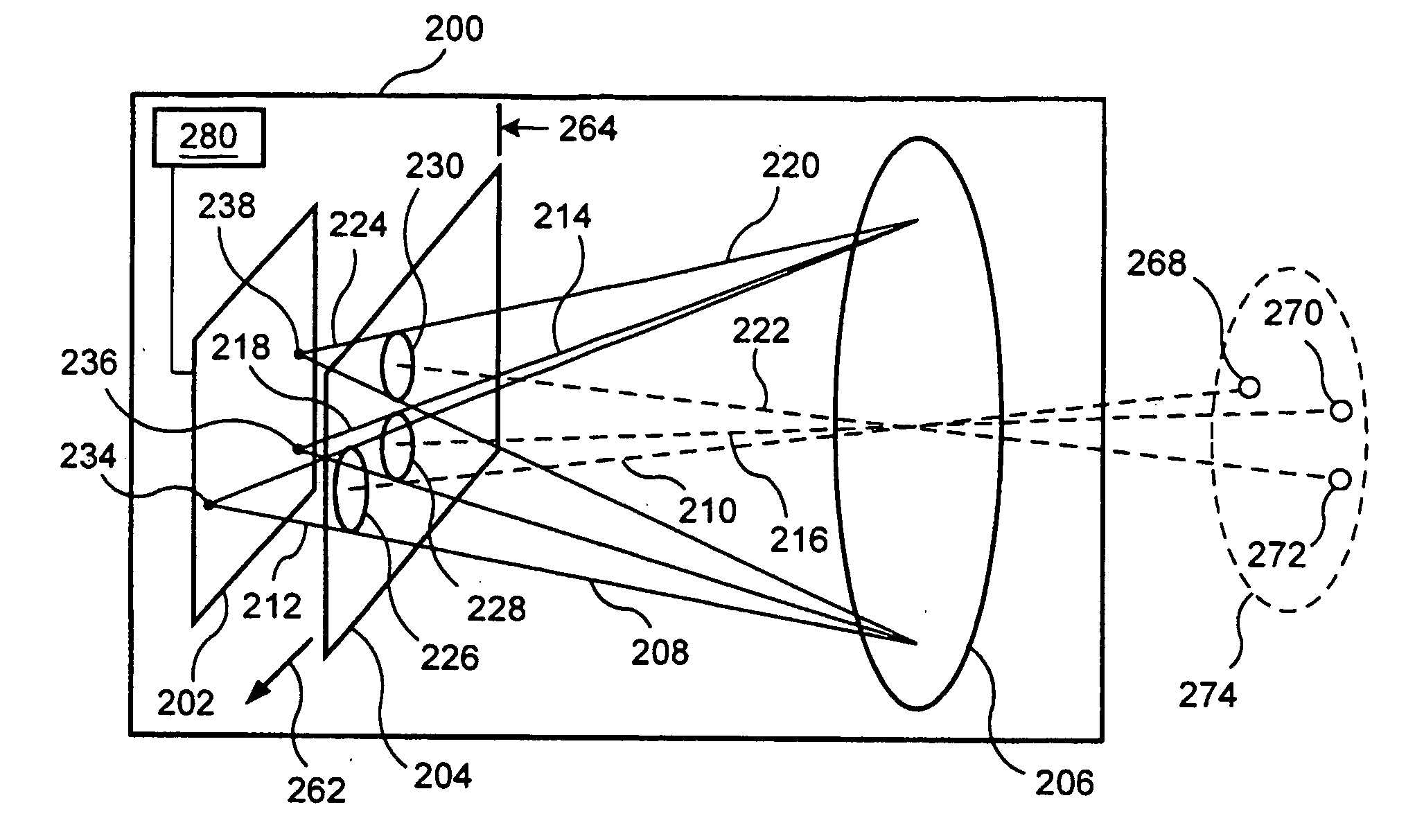 Method and apparatus for recording a sequence of images using a moving optical element