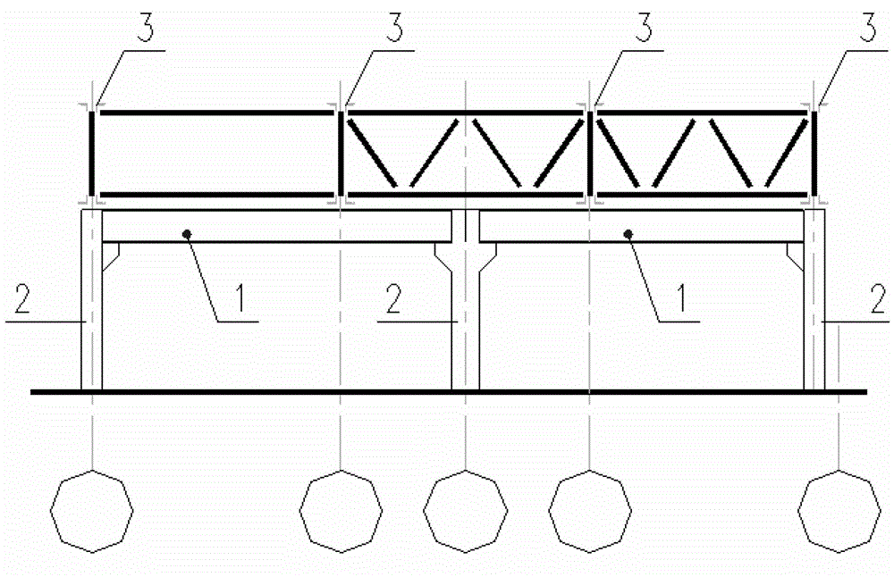 A device for replacing steel brackets with reinforced concrete bent columns with steel beams