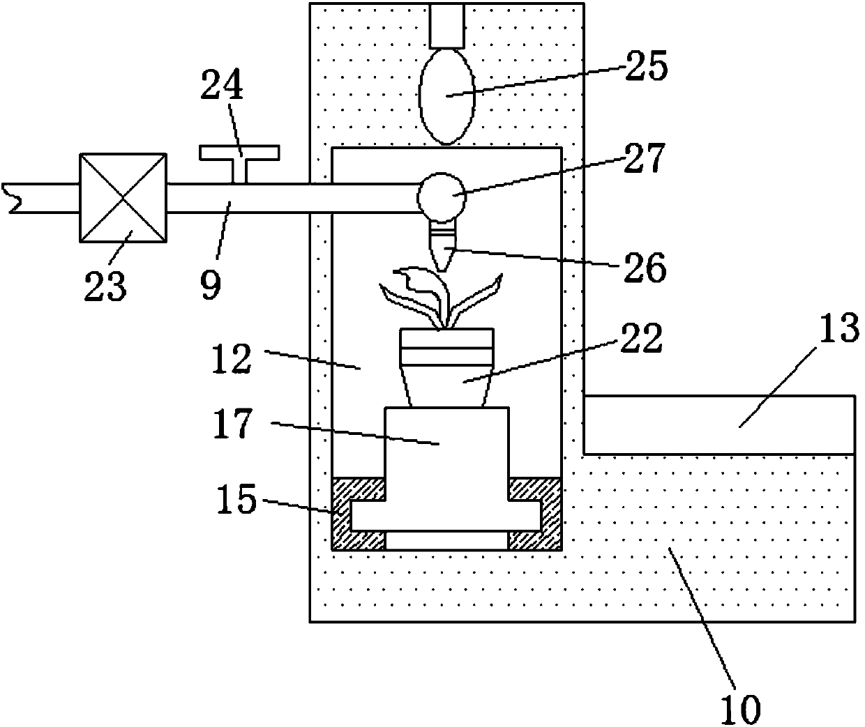 Watering and ornamental device for garden potted plant