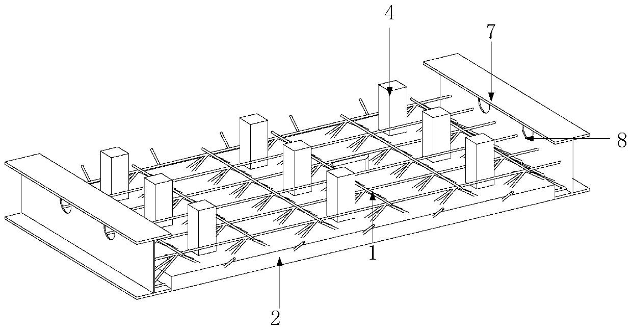 Pipeline-separated fabricated invisible beam laminated floor slab installed from top to bottom