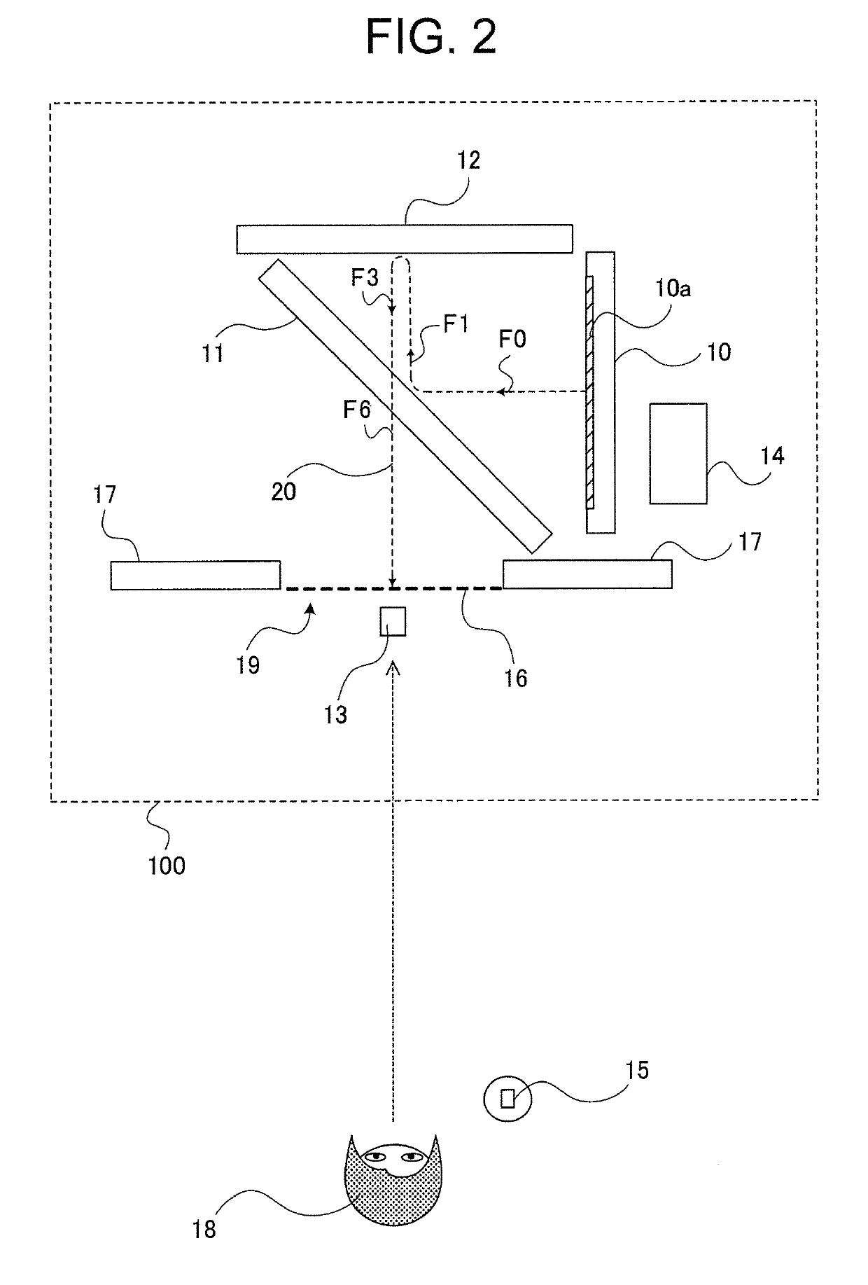 Floating image display device