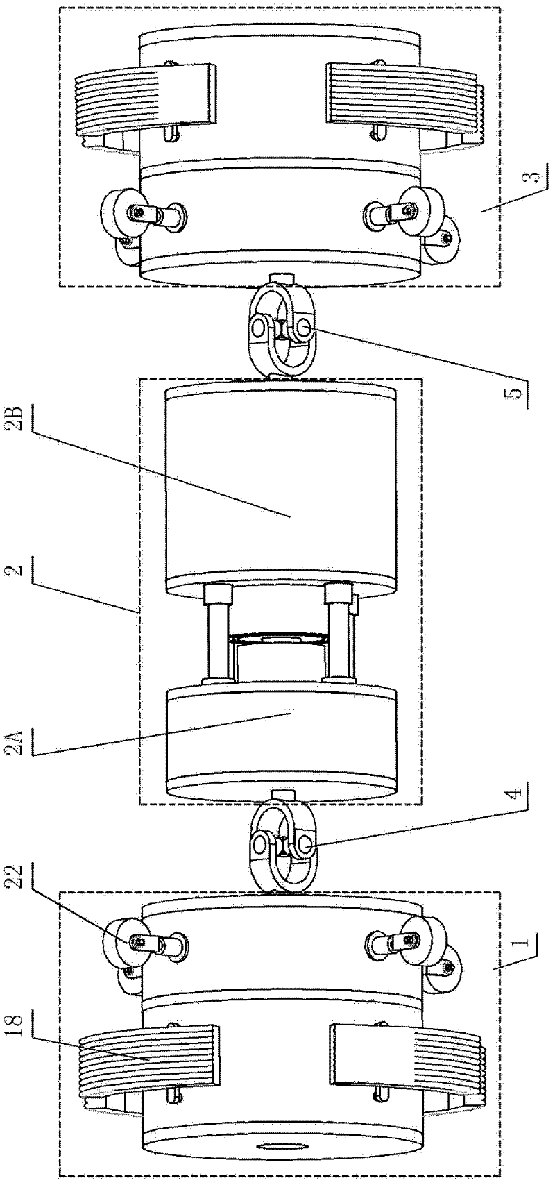 Bionic squirm type pipeline travelling mechanism and control method thereof