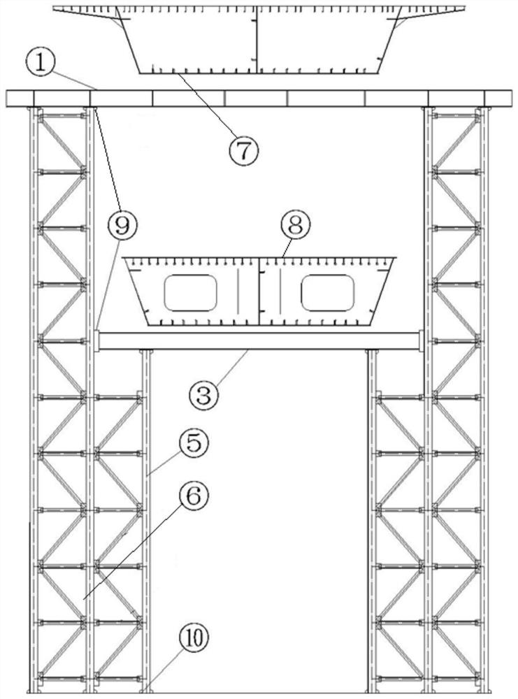 A double-deck steel box girder bridge installation method and combined bracket for installation