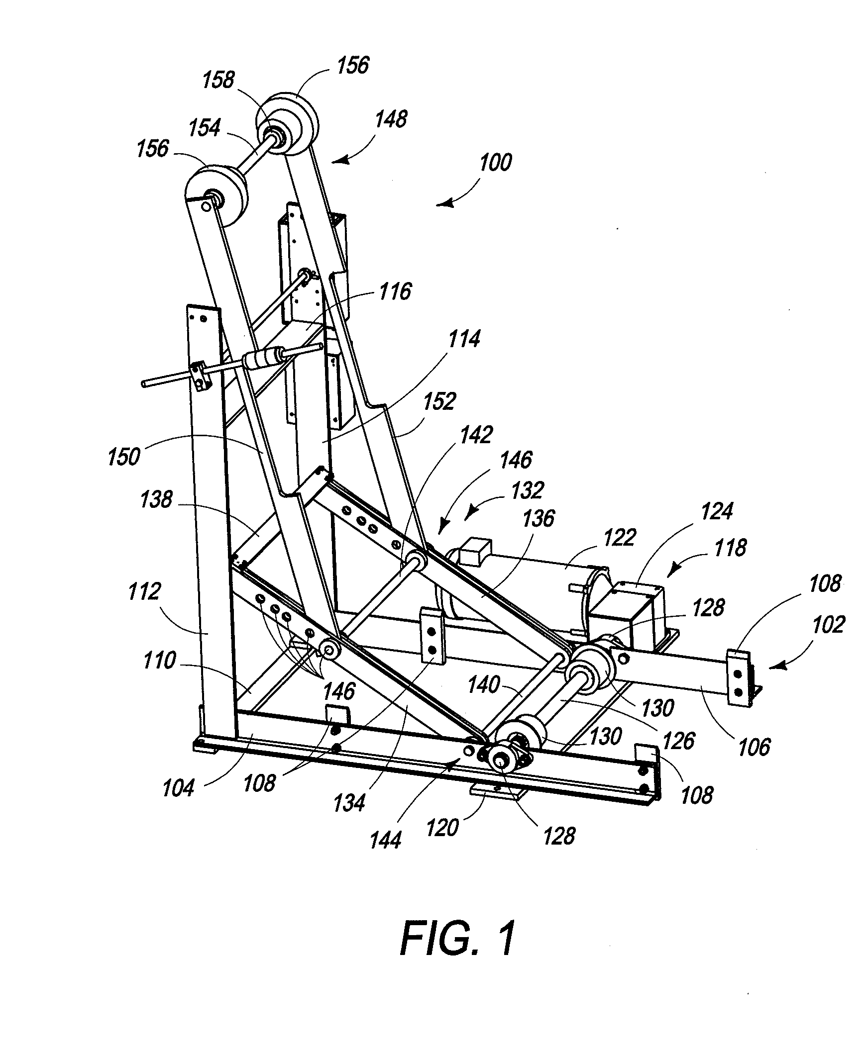 Foot Operated Lever-Lift Vertical Reel Unroller Assembly