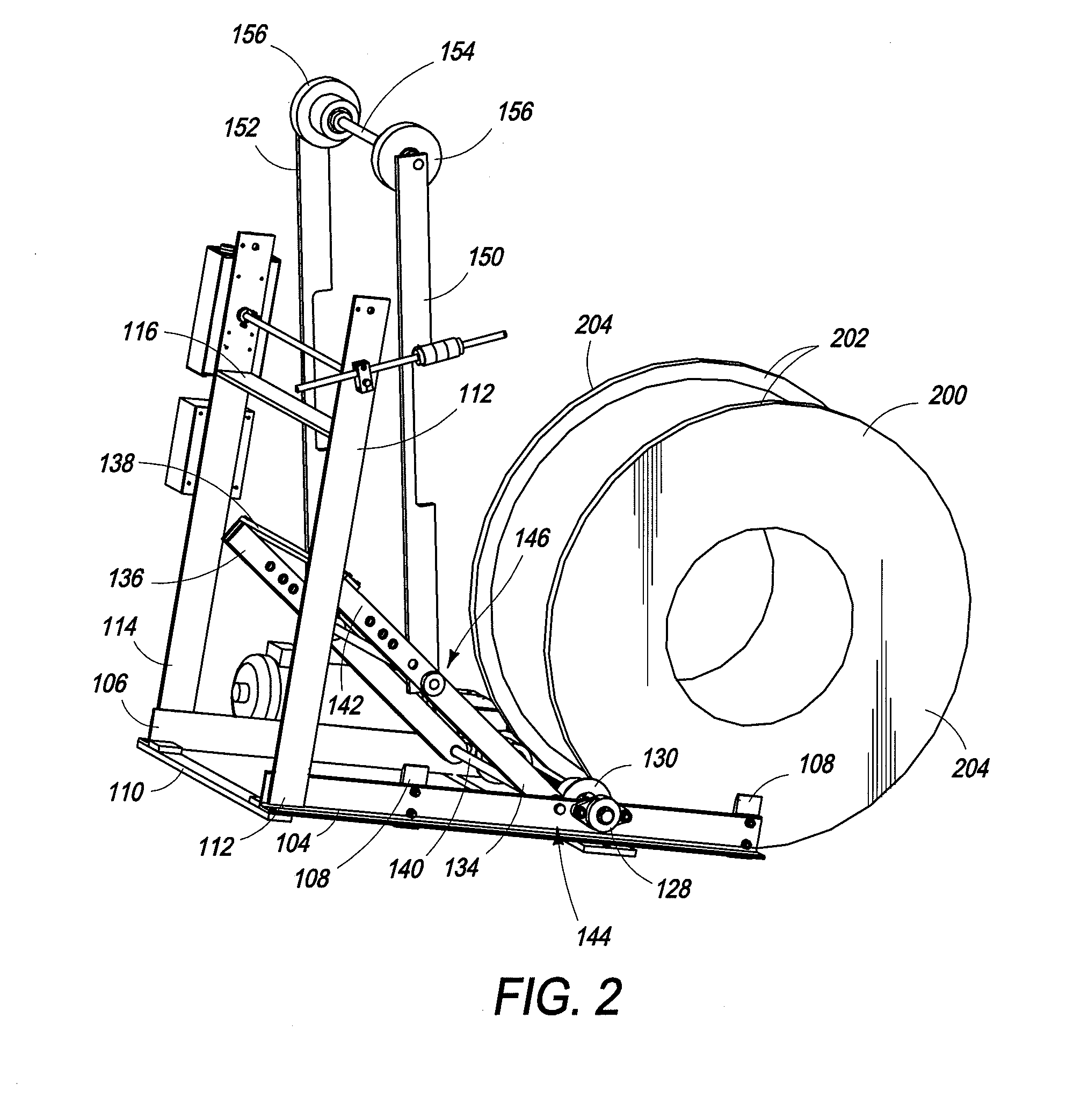 Foot Operated Lever-Lift Vertical Reel Unroller Assembly