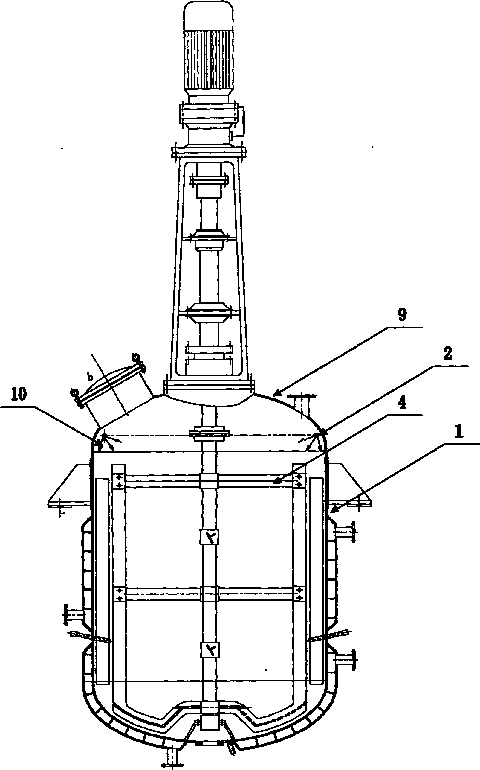 Reaction kettle provided with internal cleaning device