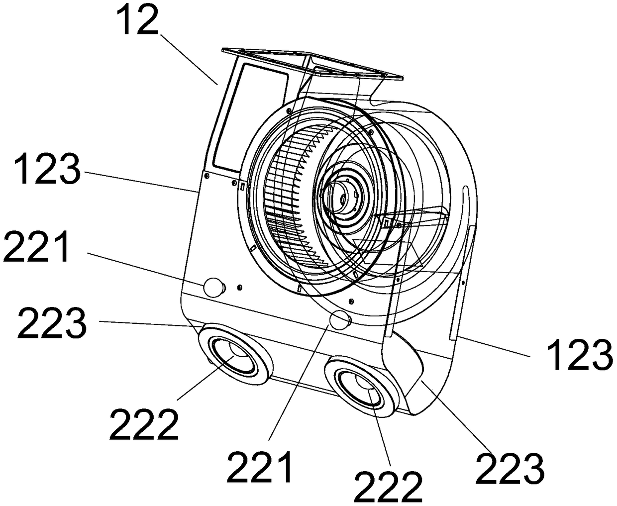 Low-damping half-surrounded three-dimensional sound field noise reduction range hood and noise reduction method thereof