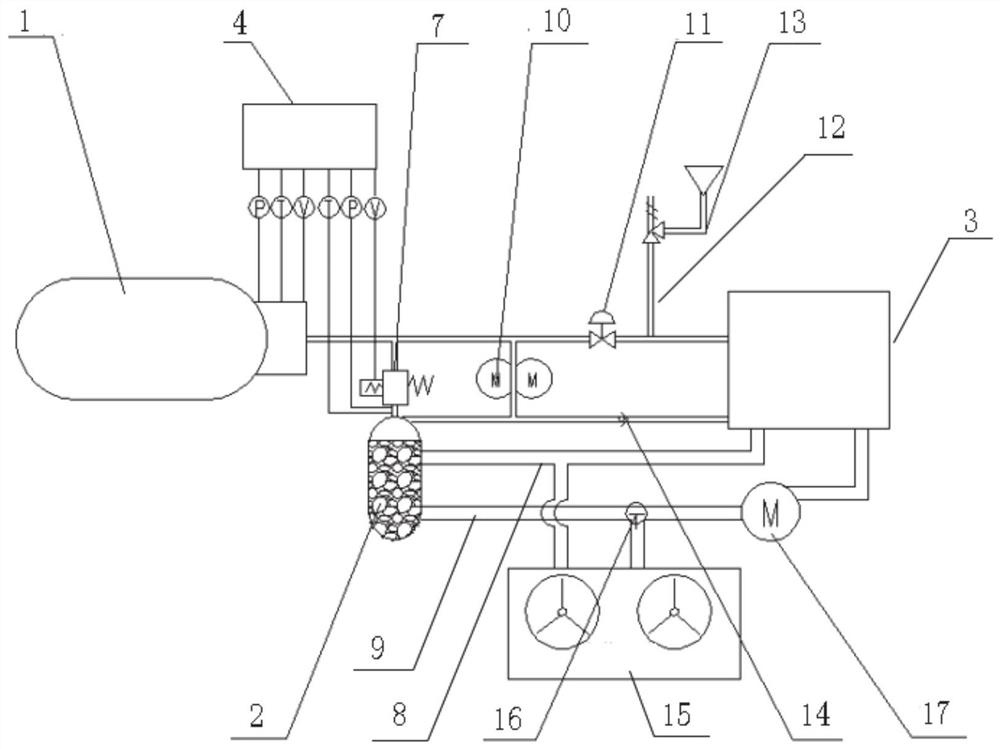 Hydrogen fuel cell engine low-temperature cold starting device and starting method