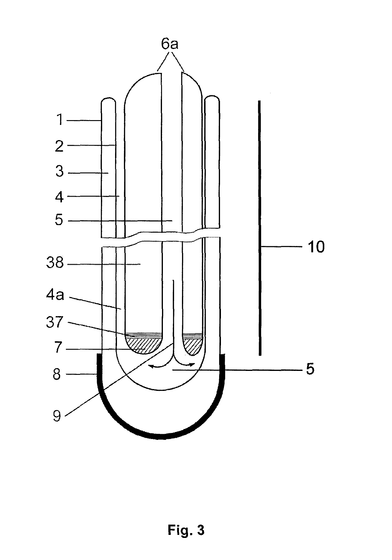 Tube collector with variable thermal conductivity of the coaxial tube
