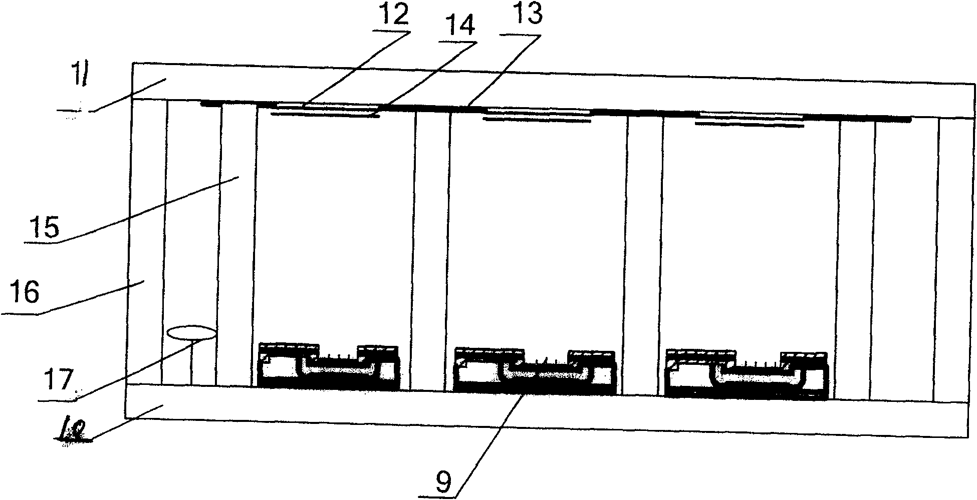 Panel display device with knot type field effect tube cathodic control array structure and its production technique