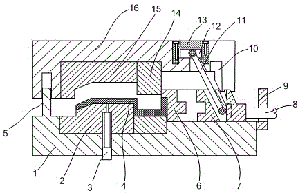 Forced demoulding device for injection molds