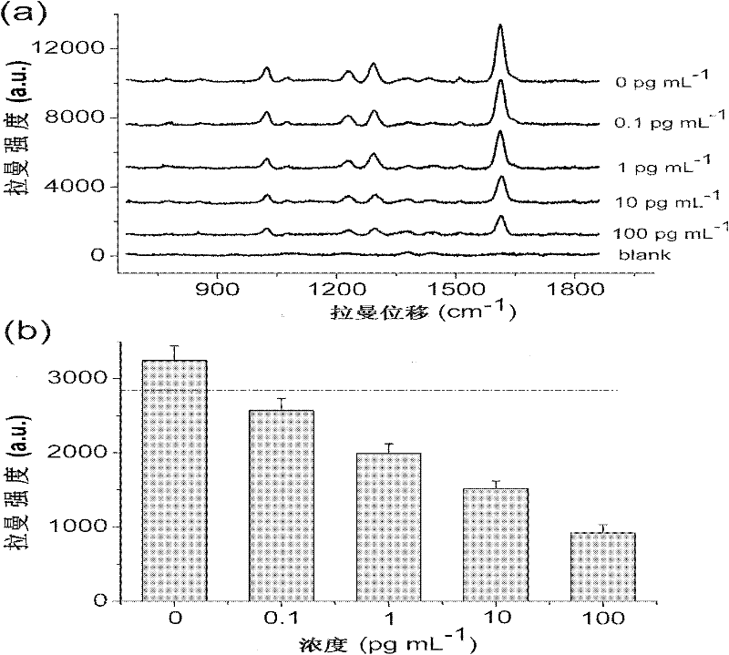 Method for detecting Clenbuterol by applying competitive SERS (Surface-Enhanced Raman Scattering) and application thereof