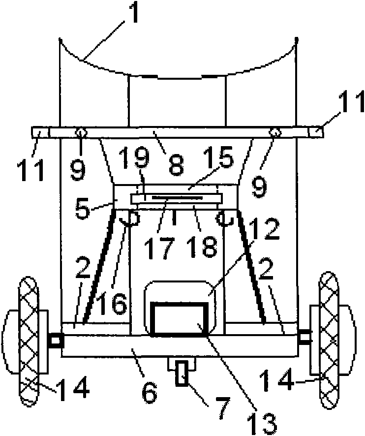 Oxygen inhaling and abdomen supporting device for electrically transporting pregnant woman for examination and convenient for defecation or urination