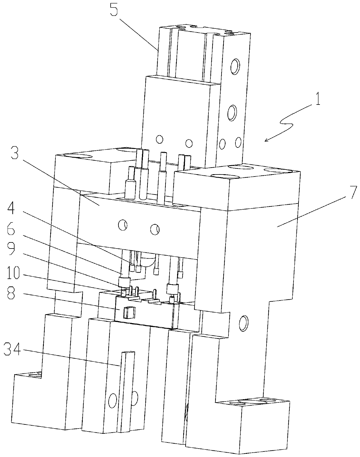 Automatic detector for toggle switch of double-station automobile