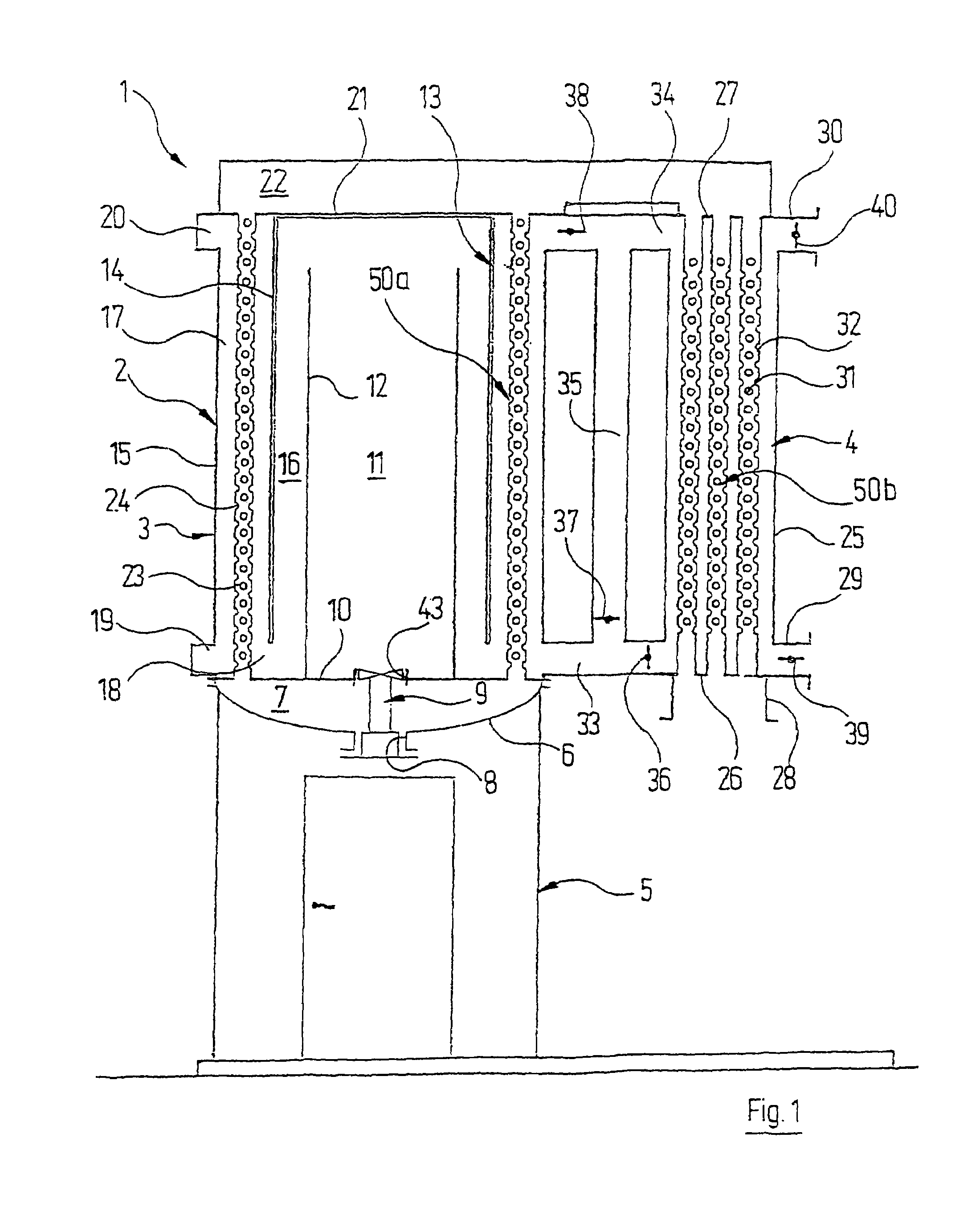 Thermal postcombustion device and method for operating the same